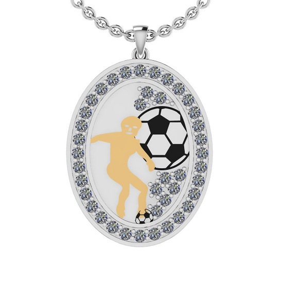 2.15 Ctw SI2/I1 Diamond 10K White And Yellow Gold Sports Pendant