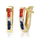 1.28 CTW 14K Solid Gold Paris Multi Gemstones Earrings