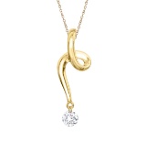 Certified 14K Yellow Gold Dashing Diamonds Pendant