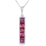 2.25 CTW 14K Solid White Gold One Amethystongst You Amethyst Necklace