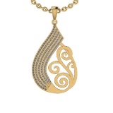 0.78 Ctw SI2/I1 Diamond 14K Yellow Gold Pendant