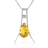 1.5 Carat 14K Solid White Gold Go Gentle Citrine Necklace