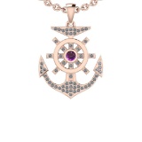 0.46 Ctw I1/I2Amethyst And Diamond 10K Rose Gold Pendant