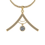 0.72 Ctw SI2/I1 Diamond Platinum 14K Yellow Gold Plated Pendant