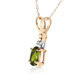 0.46 Carat 14K Solid Gold Love Murmur Peridot Diamond Necklace