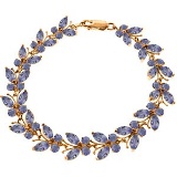 14K Solid Rose Gold Butterfly Bracelet with Tanzanites
