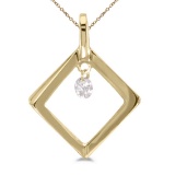 Certified 14K Yellow Gold Dashing Diamonds Pendant