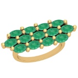 3.25 Ctw Emerald 14K Yellow Gold Vintage Style Ring