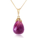 7 Carat 14K Solid Gold Love All Amethyst Necklace