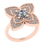 1.38 Ctw SI2/I1 Diamond 14K Rose Gold Vintage Style Ring