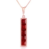 14K Solid Rose Gold Necklace with Natural rubyes