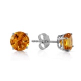 0.95 Carat 14K Solid White Gold Time And Tenderness Citrine Earrings