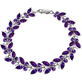 16.5 Carat 14K Solid White Gold Butterfly Bracelet Amethyst