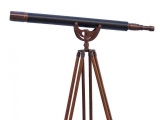 Floor Standing Antique Copper With Leather Anchormaster Telescope 65in.