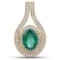 4.62 Carat Genuine Brazilian Emerald and White Diamond 18K Yellow Gold Pendant