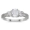 Certified 14k White Gold Oval White Topaz And Diamond Ring