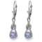 1.3 CTW 14K Solid White Gold Leverback Earrings Natural Tanzanite