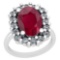 5.08 Ctw VS/SI1 Ruby And Diamond 14K White Gold Vintage Style Ring