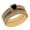 1.17 Ctw I2/I3 Treated Fancy Black And White Diamond 14K Yellow Gold Bridal Wedding Ring