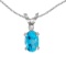 Certified 14k White Gold Oval Blue Topaz And Diamond Filagree Pendant