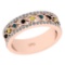 0.45 Ctw I2/I3 Treated Fancy Multi Diamond 14K Rose Gold Vintage Style Ring