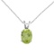 Certified 14k White Gold Oval Large 6x8 mm Peridot Pendant 1.35 CTW