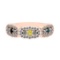 0.73 Ctw I2/I3 Treated Fancy Multi Diamond 10K Rose Gold Vintage Style Bridal Wedding Band Ring