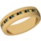 0.16 Ctw I2/I3 Multi Treated Fancy yellow,Blue,Black diamond 14K Yellow Gold Entertiy Band Ring