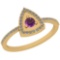 0.35 Ctw Amethyst And Diamond I2/I3 14K Yellow Gold Vintage Style Ring