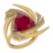4.53 Ctw Ruby And Diamond SI2/I1 14K Yellow Gold Vintage Style Ring