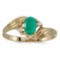 Certified 10k Yellow Gold Oval Emerald And Diamond Ring