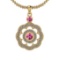 1.03 Ctw VS/SI1 Pink Sapphire And Diamond 14K Yellow Gold Pendant Necklace