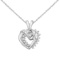 Certified 14K White Gold Diamond Heart Pendant