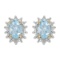 Certified 14k Yellow Gold Oval Aquamarine And Diamond Earrings 0.62 CTW