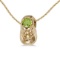 Certified 10k Yellow Gold Round Peridot Baby Bootie Pendant