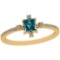 0.56 Ctw I2/I3 Treated Fancy Blue And White Diamond Platinum 14K Yellow Gold Plated Ring