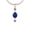 2.34 Ctw VS/SI1 Tanzanite And Diamond Platinum 14K Rose Gold Plated Pendant