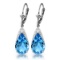 12 CTW 14K Solid White Gold Lifetime You Blue Topaz Earrings