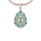 1.15 Ctw VS/SI1 Emerald And Diamond 14K Rose Gold Pendant Necklace