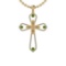 1.18 Ctw I1/I2Peridot And Diamond 10K Yellow Gold Pendant