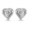Certified 14k White Gold Round White Topaz Heart Earrings