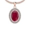 2.86 Ctw Ruby And Diamond SI2/I1 14K Rose Gold Pendant