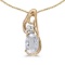 Certified 14k Yellow Gold Oval White Topaz And Diamond Pendant