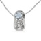 Certified 14k White Gold Round Aquamarine Baby Bootie Pendant