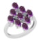 2.39 Ctw Amethyst And Diamond I2/I3 10K White Gold Vintage Style Ring