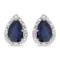 Certified 14k White Gold Pear Sapphire And Diamond Earrings