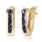 1.3 Carat 14K Solid Gold Oval Huggie Earrings Sapphire