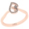 0.13 Ctw SI2/I1 Diamond 14K Rose Gold Leaf Ring