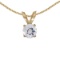 Certified 14k Yellow Gold Round White Topaz Pendant