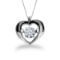 Certified 14K White Gold Dashing Diamonds Heartbeat Pendant